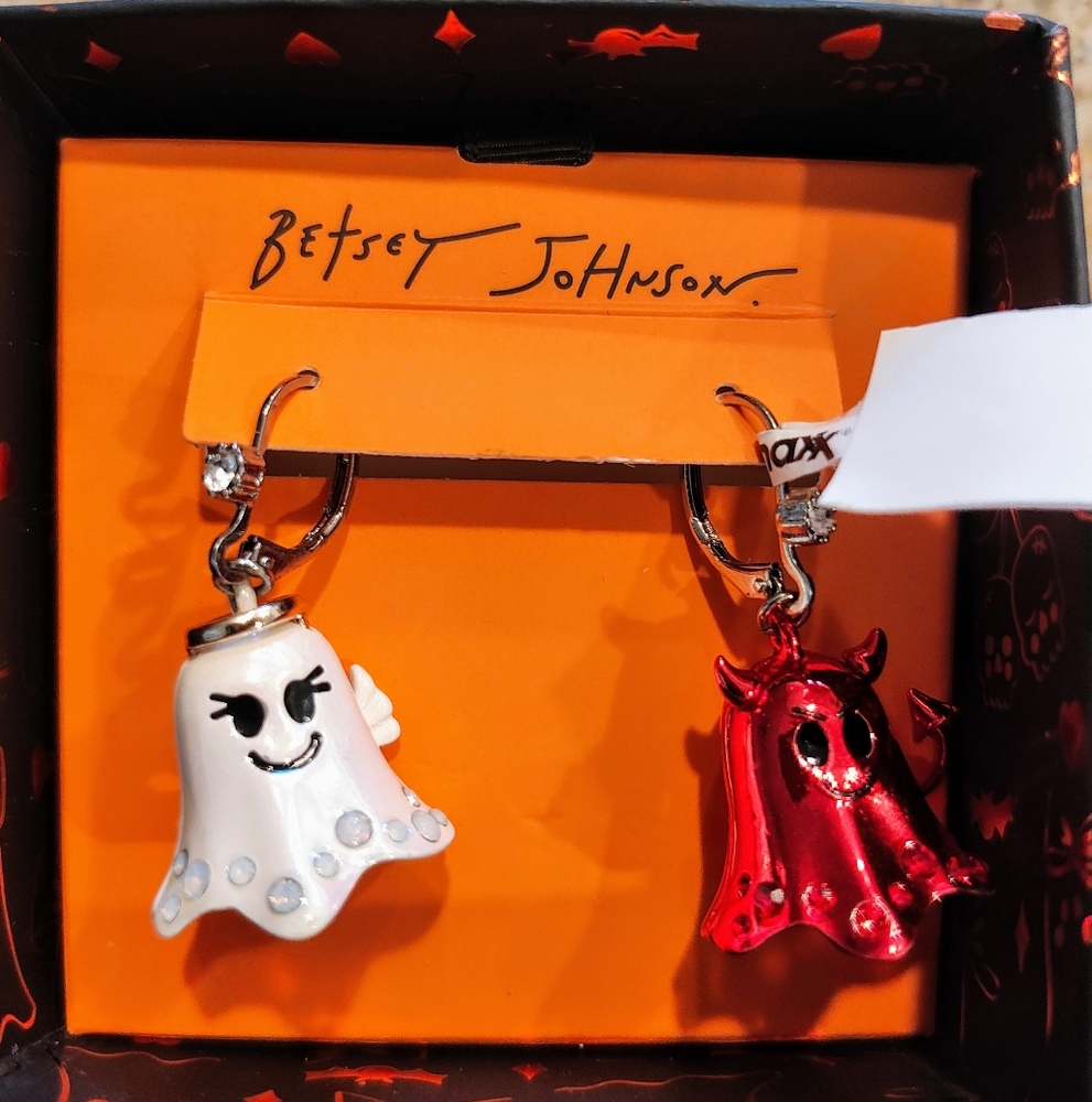 Betsey Johnson Angel And Devil Ghost Earrings